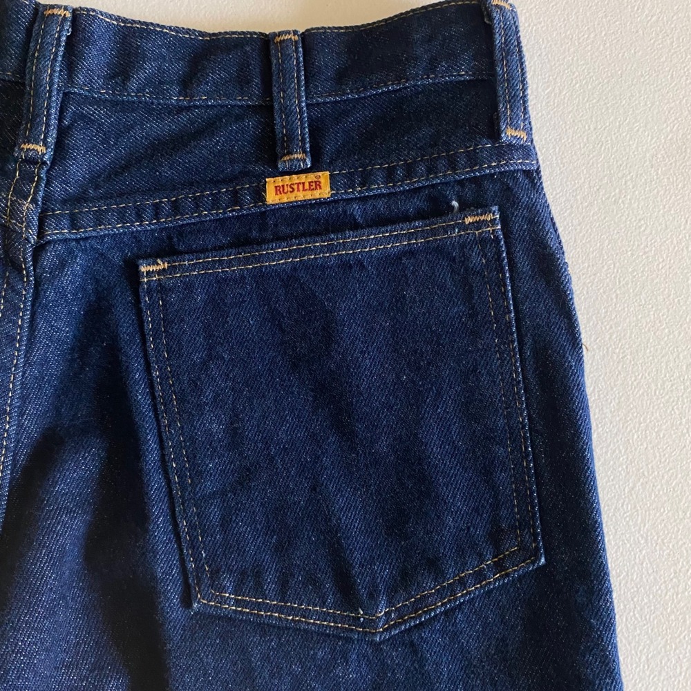 Rustler Denim Men's Jeans 32x30 Made USA Dark Wash Straight Leg Cotton Vintage - Picture 8 of 11